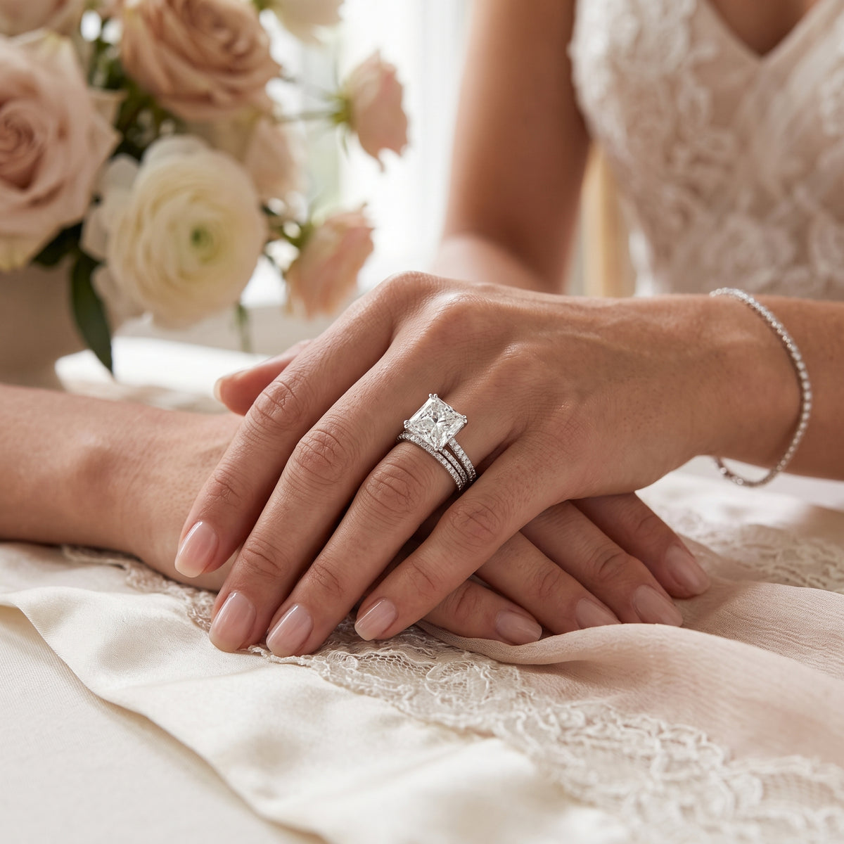 4 Carat Princess Cut Lab Grown Diamond Ring