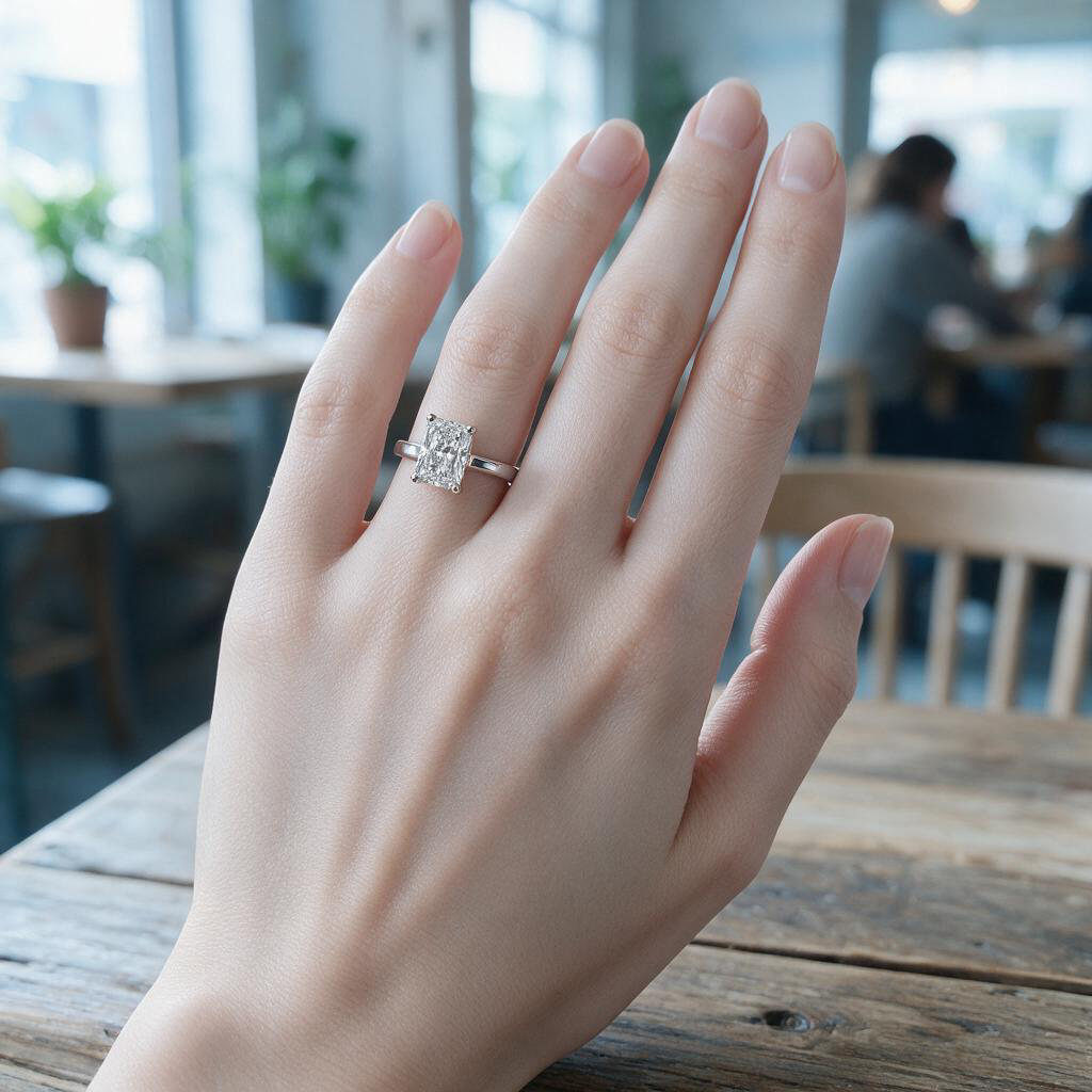 1.25 Carat Radiant Cut Lab Grown Diamond Ring