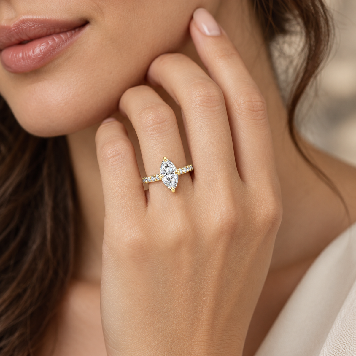 1.25 Carat Marquise Cut Lab Grown Diamond Ring