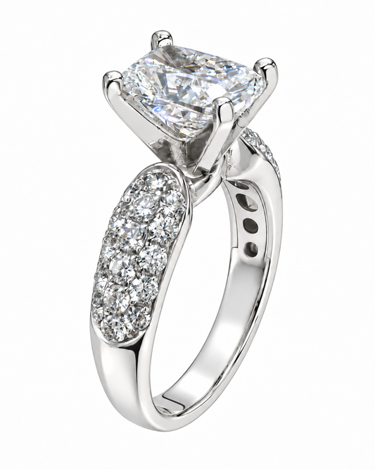 2 Carat Cushion Cut Fancy Lab Grown Diamond Ring