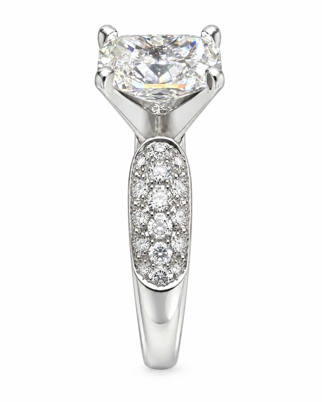 2 Carat Cushion Cut Fancy Lab Grown Diamond Ring