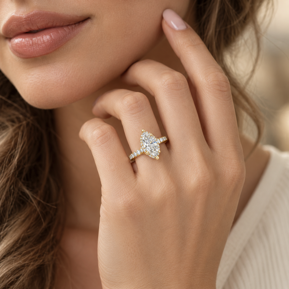 2 Carat Marquise Cut Lab Grown Diamond Ring