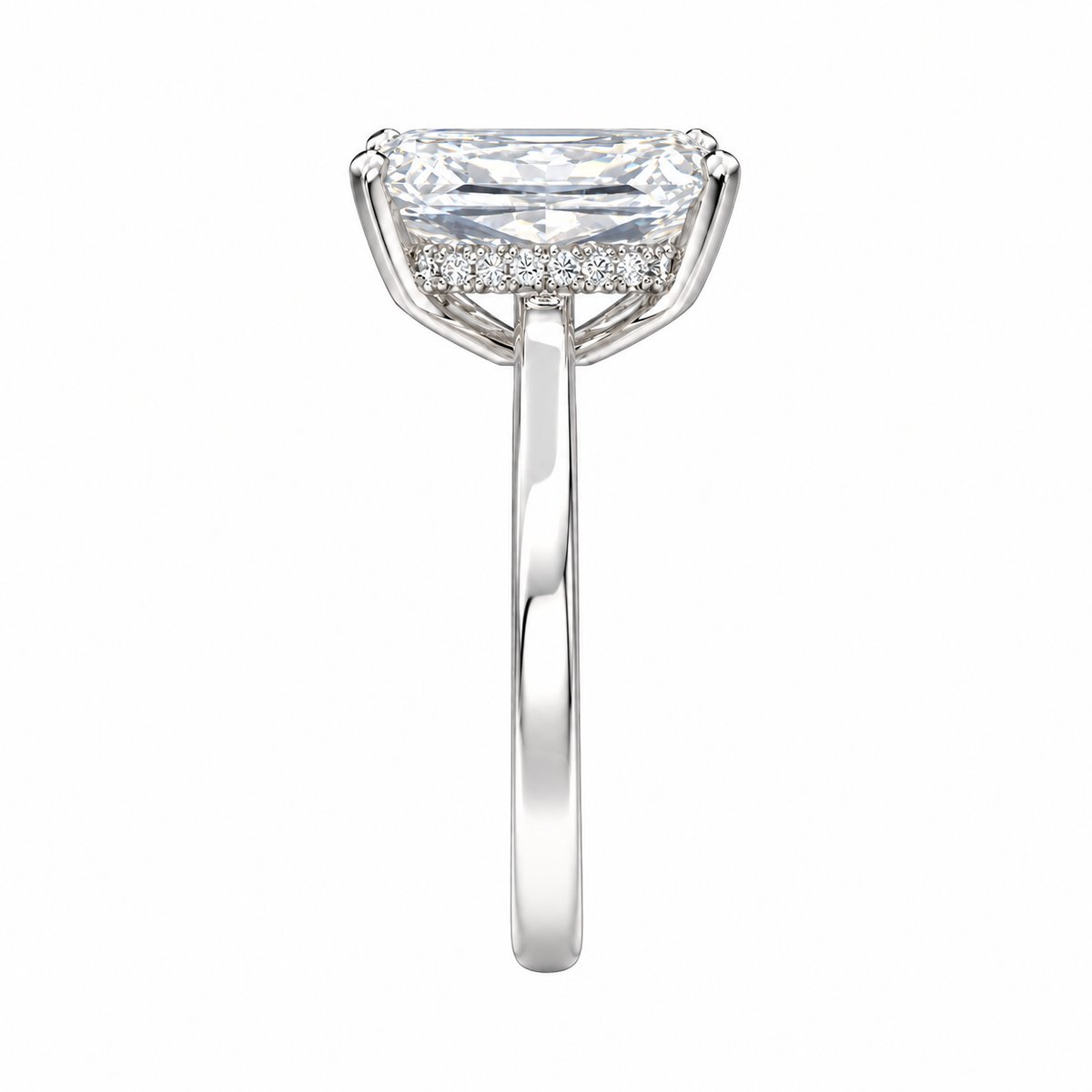 4 Carat Elongated Cushion Cut Lab Grown Diamond Ring