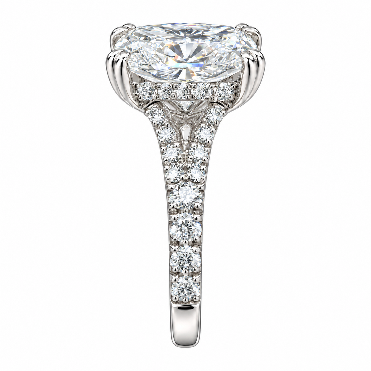 5 Carat Elongated Cushion Cut Lab Grown Diamond Ring