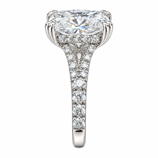 5 Carat Elongated Cushion Cut Lab Grown Diamond Ring