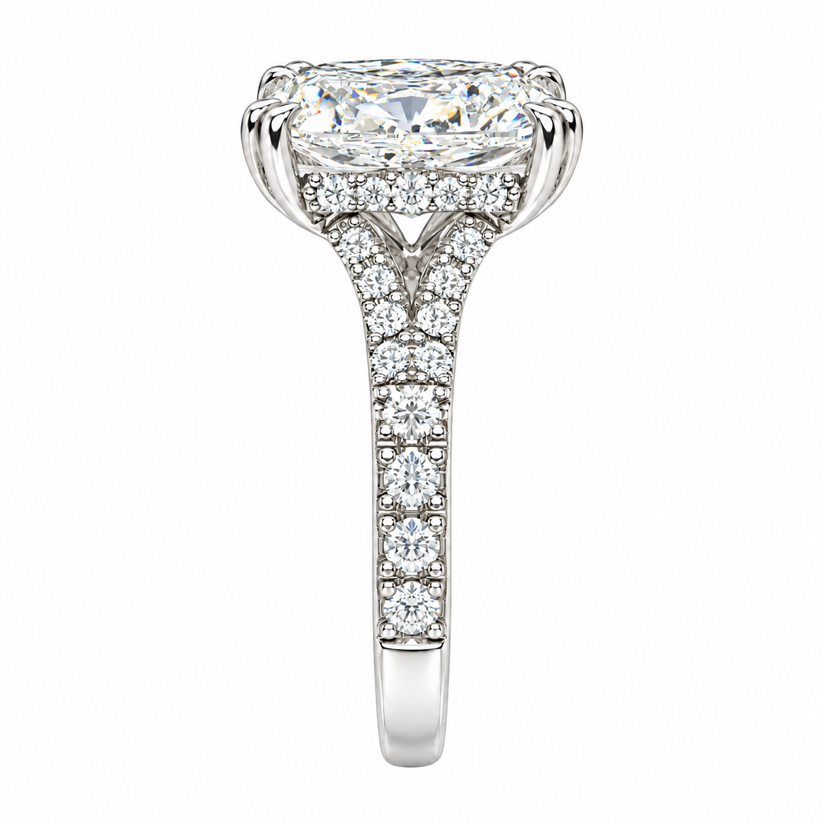 5 Carat Elongated Cushion Cut Lab Grown Diamond Ring