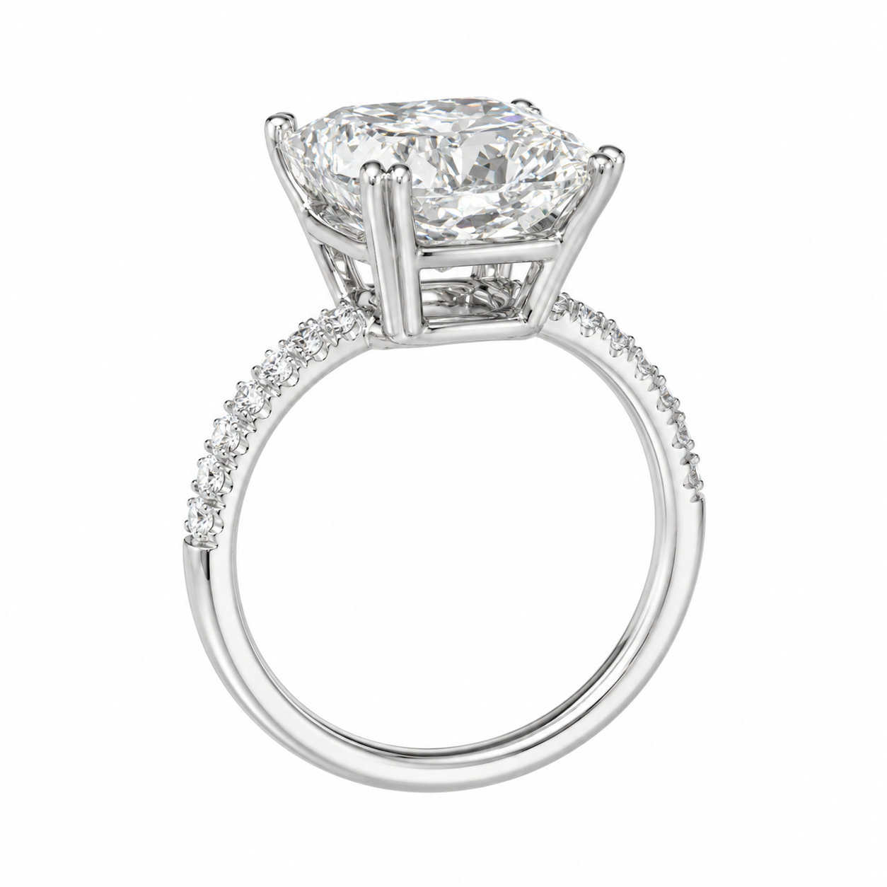 4 Carat Princess Cut Lab Grown Diamond Ring