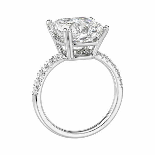 4 Carat Princess Cut Lab Grown Diamond Ring