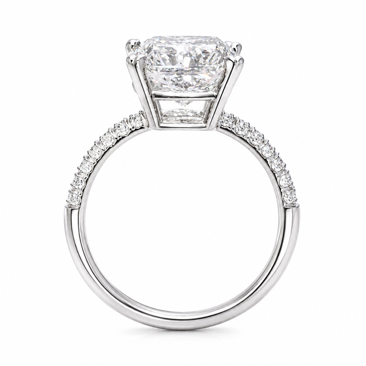 4 Carat Princess Cut Lab Grown Diamond Ring