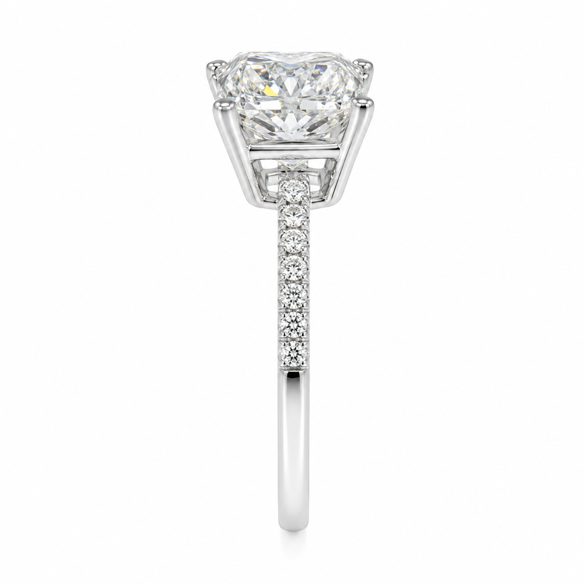 4 Carat Princess Cut Lab Grown Diamond Ring