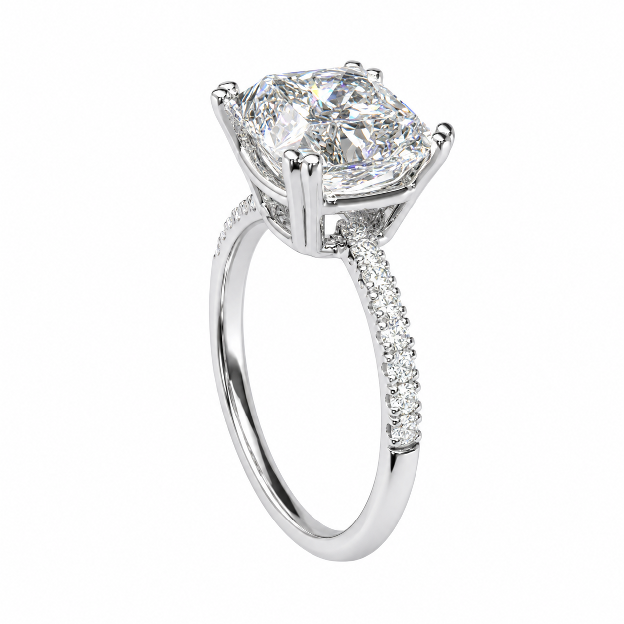 4 Carat Princess Cut Lab Grown Diamond Ring
